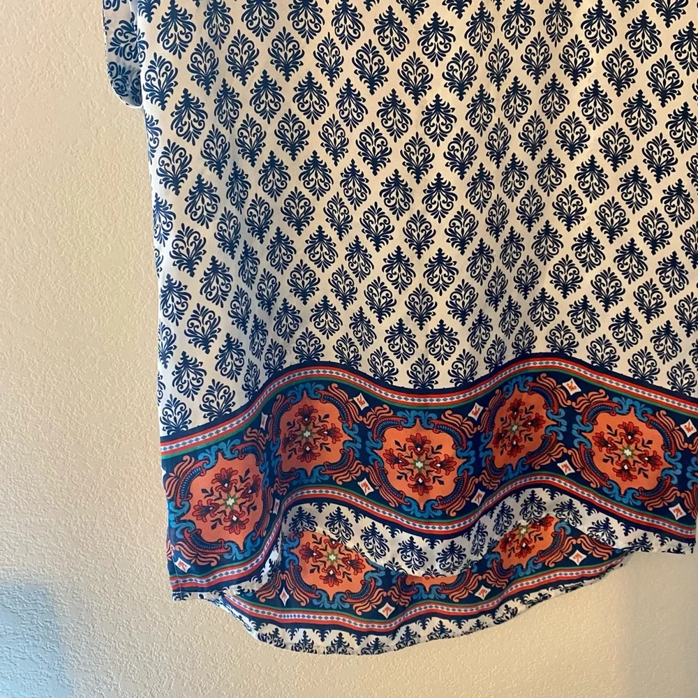 DANIEL RAINN Printed T-shirt Blouse Moroccan Print - Picture 10 of 14